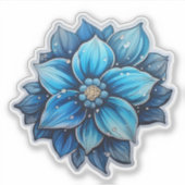 Joyful Blue Flower Holiday Sticker シール (正面)