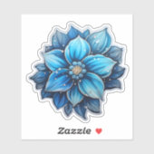 Joyful Blue Flower Holiday Sticker シール (シート)