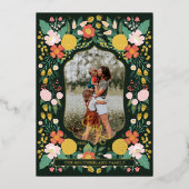 Joyful Botanicalフローラガーデンエレガントフォトフレーム 箔シーズンカード (正面)