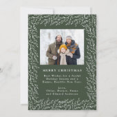 Joyful Botanical Christmas 2 Photo Hunter Green シーズンカード (裏面)
