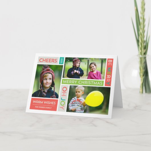 Joyful & Bright Holiday Photo Greeting Card シーズンカード (正面)