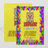 Joyful Capybara Birthday Invite 招待状 (正面/裏面)