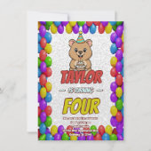 Joyful Capybara Birthday Invite 招待状 (正面)