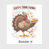 Joyful Cartoon Turkey Thanksgiving Sticker シール (シート)
