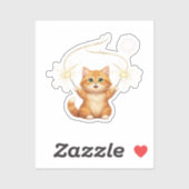 Joyful Cat Waving Sparklers New Year Party シール (シート)