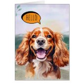 Joyful Cavalier King Charles Spaniel in Watercolo (正面)