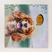 Joyful Cavalier King Charles Spaniel in Watercolor ジグソーパズル (横)