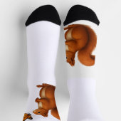 Joyful Chase – Happy Squirrel & Butterfly ソックス (上部)