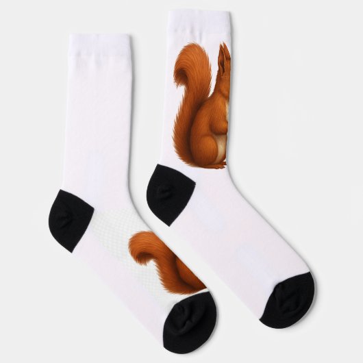 Joyful Chase – Happy Squirrel & Butterfly ソックス (右)