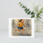 Joyful Child Playing Hopscotch,  ポストカード (スタンド正面)