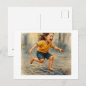 Joyful Child Playing Hopscotch,  ポストカード (正面/裏面)