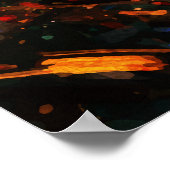 Joyful Child Playing with Birds Sunrise Water ポスター (角)