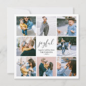 Joyful Christmasスクリプトシンプルフォトコラージュ シーズンカード (正面)