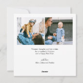 Joyful Christmasスクリプトシンプルフォトコラージュ シーズンカード (裏面)