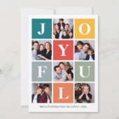 Joyful Christmasフェスティバルカラー6フォトコラージュ シーズンカード (正面)