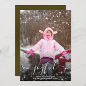 Joyful Christmasフェスティバルスターフォトオーバーレイ金ゴールド シーズンカード (正面/裏面)