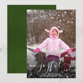 Joyful ChristmasフェスティバルStarsフォトオーバーレイグリーン シーズンカード
