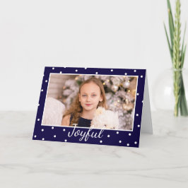 Joyful Christmasモダンタイポグラフィカスタム写真 シーズンカード