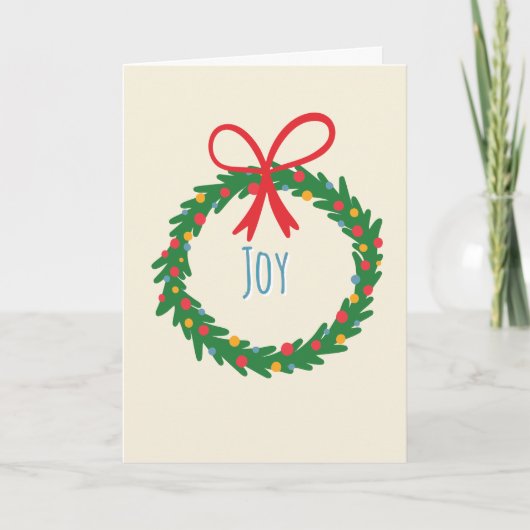 Joyful ChristmasリースカードとBow & Bables カード (正面)