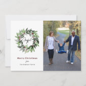 Joyful Christmasリースミニマル写真 シーズンカード (正面)