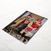 Joyful Christmasヴィンテージ金ゴールドファミリーフォトカード 箔シーズンカード (回転した状態)