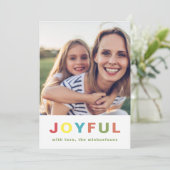 Joyful Christmas カラフル Two Photo Collage シーズンカード (スタンド正面)