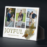 Joyful Christmas 素朴 Pine Sprig Photo Collage フォトプラーク<br><div class="desc">あなたの写真とエレガント一緒にあなたの家族のクリスマスプお気に入りのラークを送る。</div>