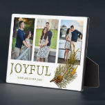 Joyful Christmas 素朴 Pine Sprig Photo Collage フォトプラーク<br><div class="desc">あなたの写真とエレガント一緒にあなたの家族のクリスマスプお気に入りのラークを送る。</div>