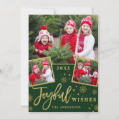 Joyful Christmas 3 PHOTO Holiday Greeting カード (正面)