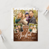 Joyful Christmas 3 PHOTO Holiday Greeting Card カード (正面/裏面インサイチュ)