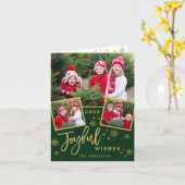 Joyful Christmas 3 PHOTO Holiday Greeting Holder カード (黄色い花)