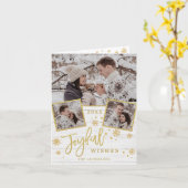 Joyful Christmas 3 PHOTO Holiday Greeting Holder カード (黄色い花)