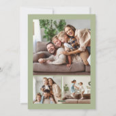 Joyful Christmas 4ファミリーフォトコラージンググリーンアーチ シーズンカード (裏面)