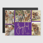JOYFUL Christmas 5 Photo Purple Magnetic Cards (正面/裏面)