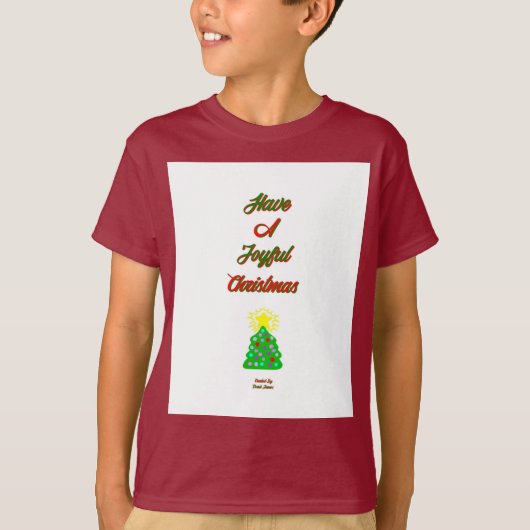 Joyful Christmas Boys Maroon Basic T Shirt Tシャツ (正面)
