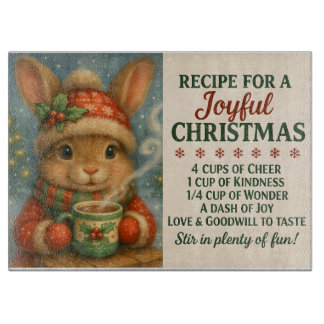 Joyful Christmas Bunny Cutting Board カッティングボード