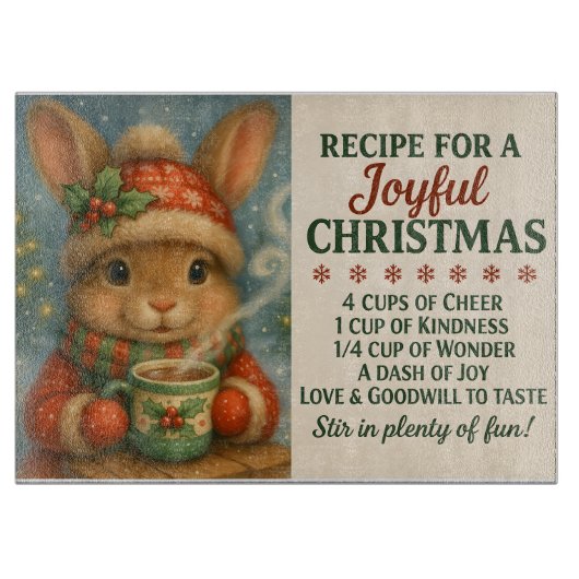 Joyful Christmas Bunny Cutting Board カッティングボード (正面)