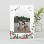 Joyful Christmas Card エレガント Holiday Photo Card シーズンカード (スタンド正面)