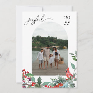Joyful Christmas Card エレガント Holiday Photo Card シーズンカード