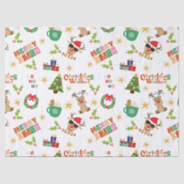 Joyful Christmas Design Tissue Paper for presents  薄葉紙