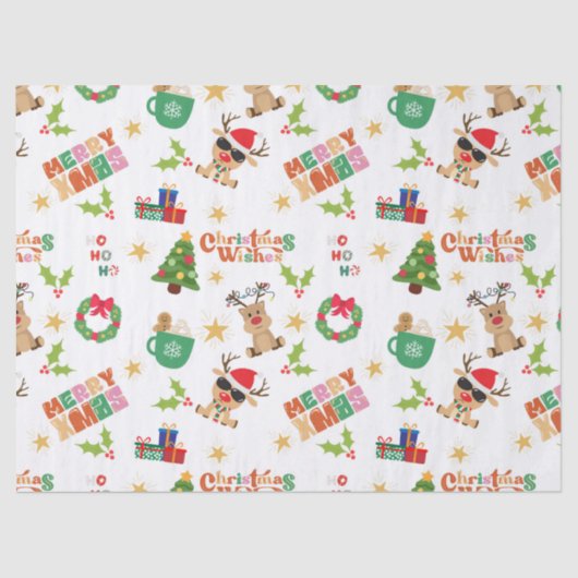 Joyful Christmas Design Tissue Paper for presents  薄葉紙 (正面)