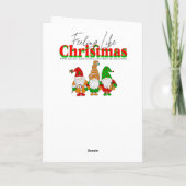 Joyful Christmas Elf Sledding Personalize カード (裏面)