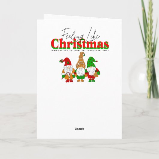 Joyful Christmas Elf Sledding Personalize カード (裏面)