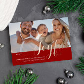 Joyful Christmas Familyフォトスクリプモダント 箔招待状