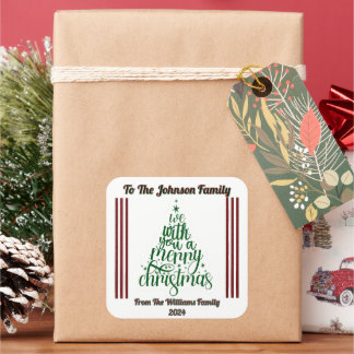 Joyful Christmas Festive Sticker スクエアシール