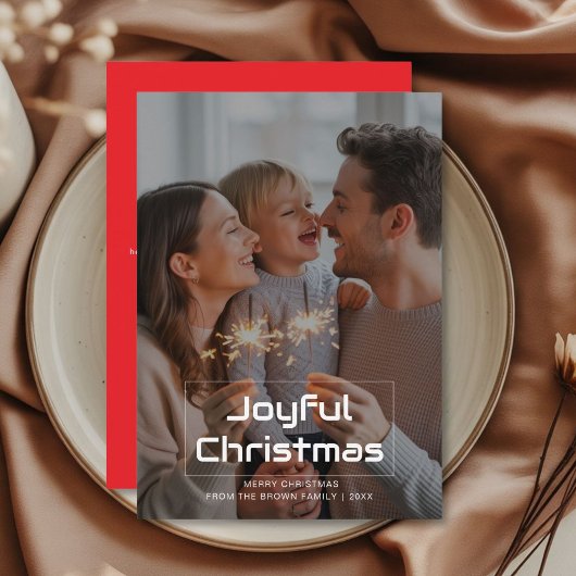 Joyful Christmas Fun Family Holiday Card シーズンカード