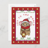 Joyful Christmas mouse greeting card シーズンポストカード (正面/裏面)