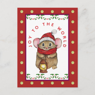 Joyful Christmas mouse greeting card シーズンポストカード