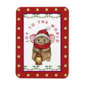 Joyful Christmas mouse greeting card マグネット (縦)