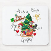 Joyful Christmas Mouse Pad | Holiday Desk Gift マウスパッド (正面)